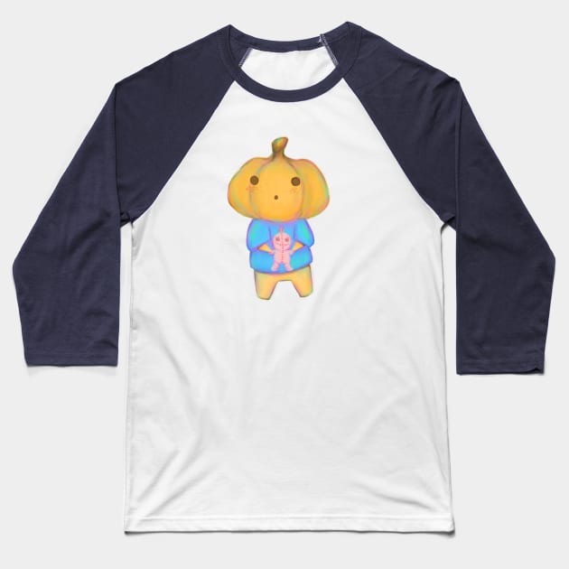 Little Pumpkin Loves on Halloween Baseball T-Shirt by Prost City